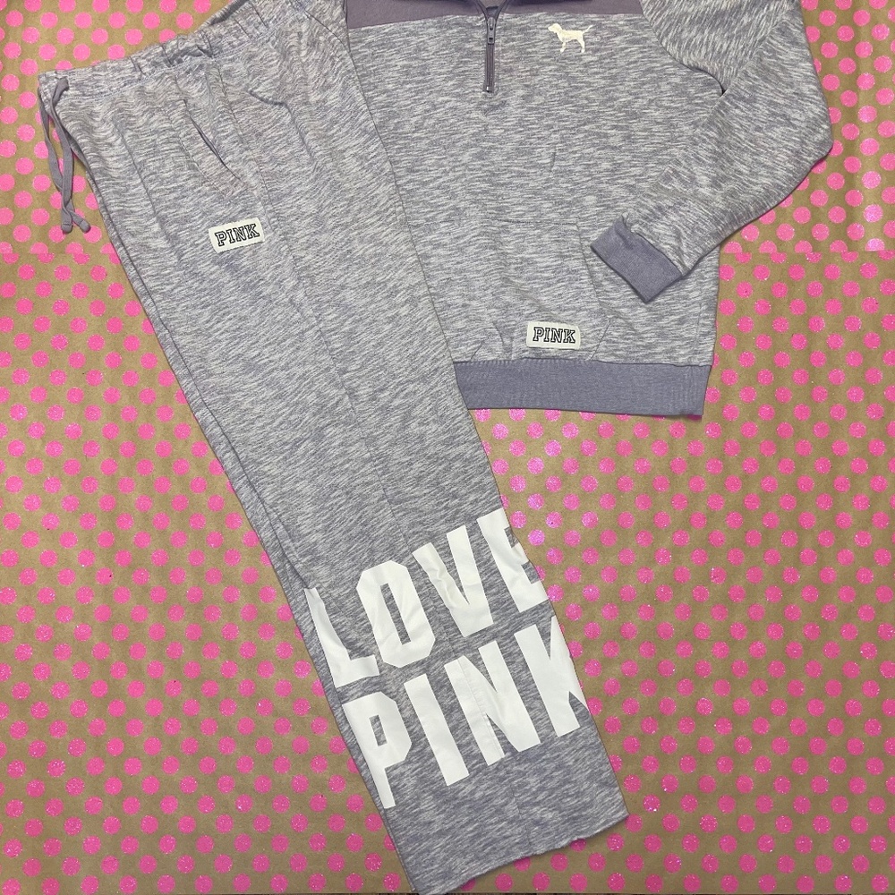 Victoria Secret PINK Half Zip Sweater & Boyfriend Pants Set - Picture 2 of 4